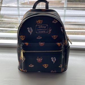 Loungefly Disney Black Lion King Print Mini Backpack New